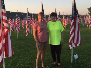 Charm Woods (left) and Sonia Strock at the Field of Honor.